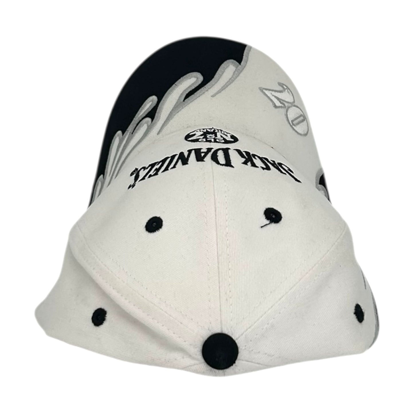 NASCAR JACK DANIELS WHITE BLACK FLAME HAT