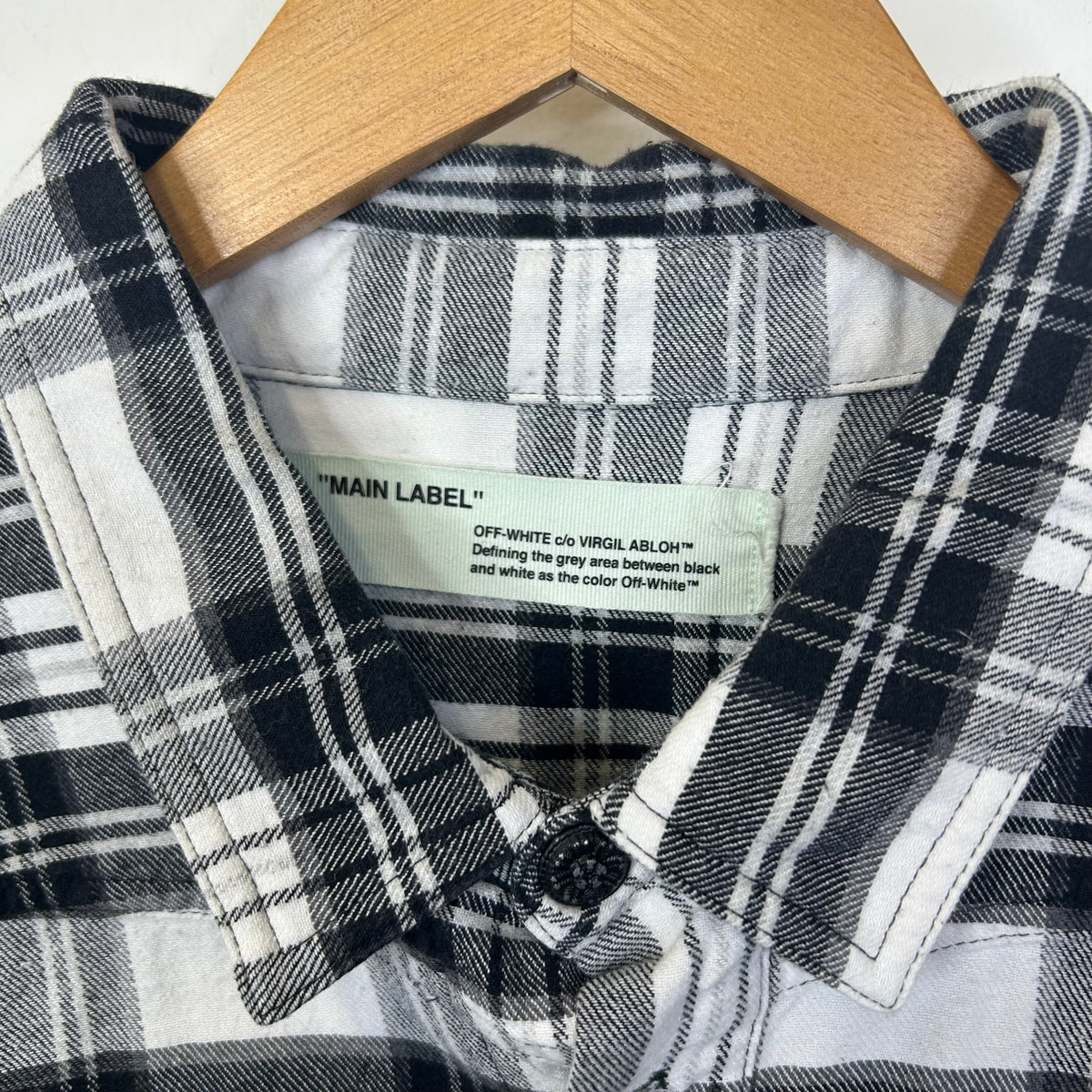 OFF-WHITE BLACK AND WHITE FLANNEL SHIRT SIZE L