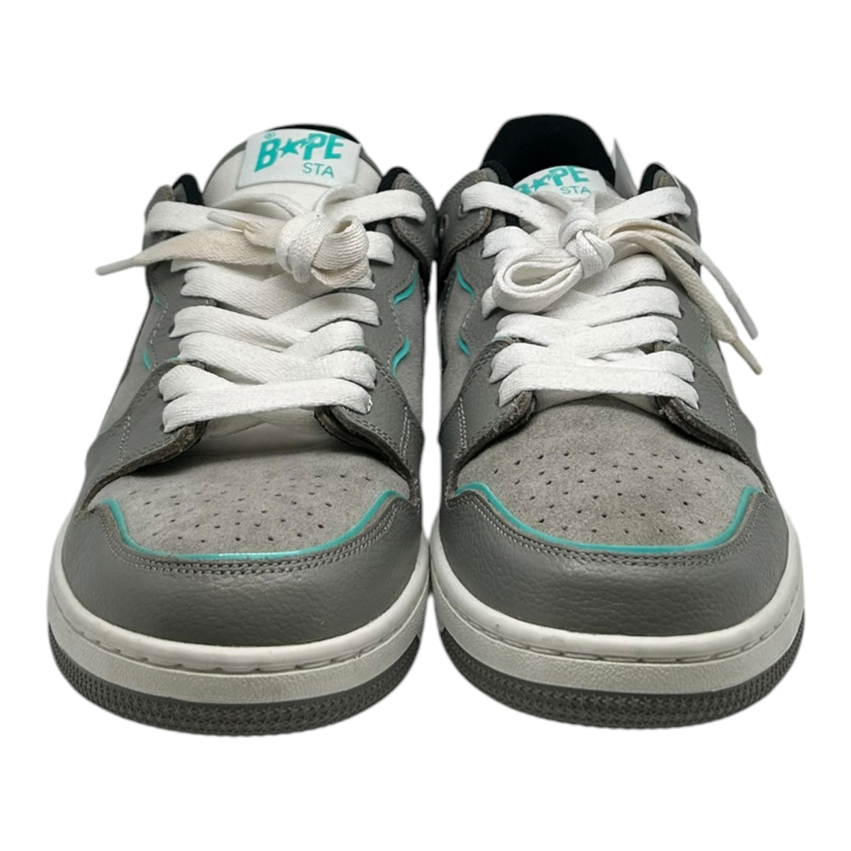 PREOWNED BAPE SK8 STA GREY TURQOISE
