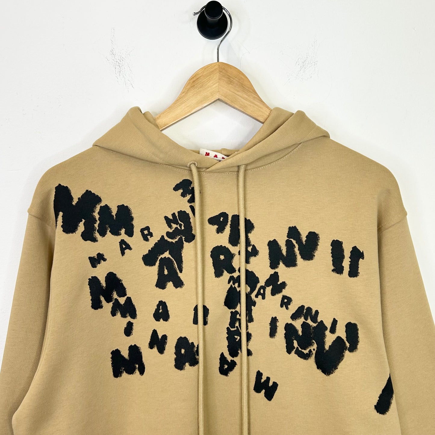MARNI CHAOS LOGO TAN HOODIE