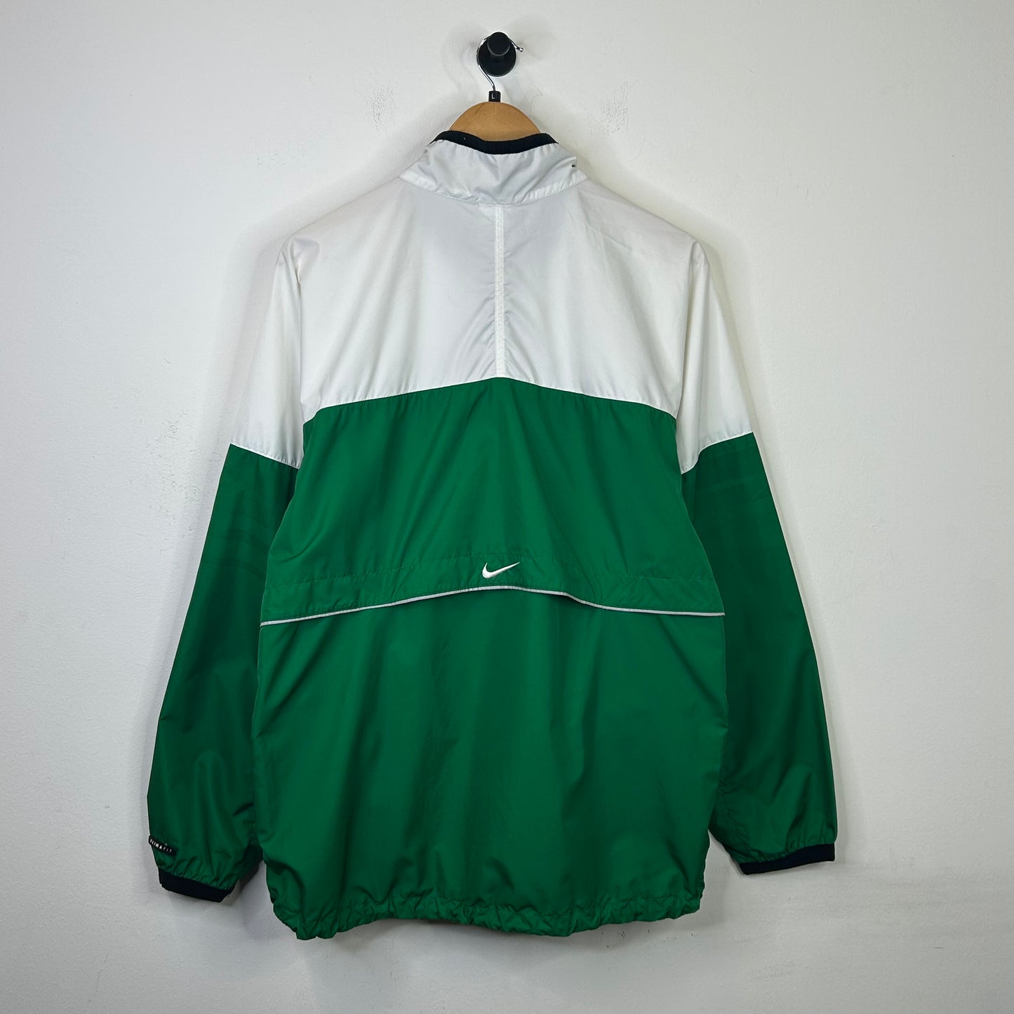 GREEN AND WHITE NIKE TRACK JACKET