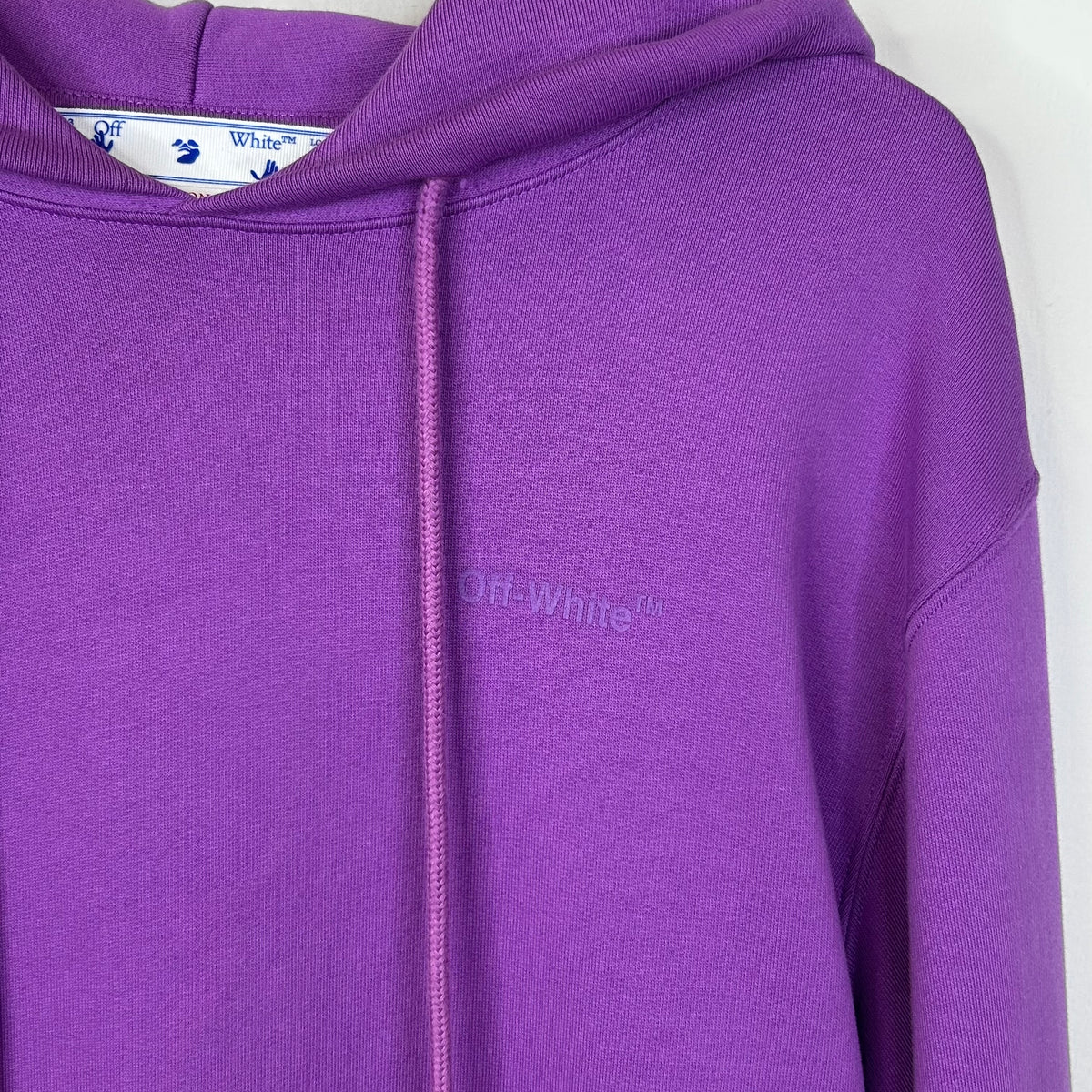 OFF WHITE PURPLE DIAGONAL TAB HOODIE