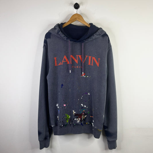 LANVIN X GALLERY DEPT NAVY PAINT SPLATTER HOODIE
