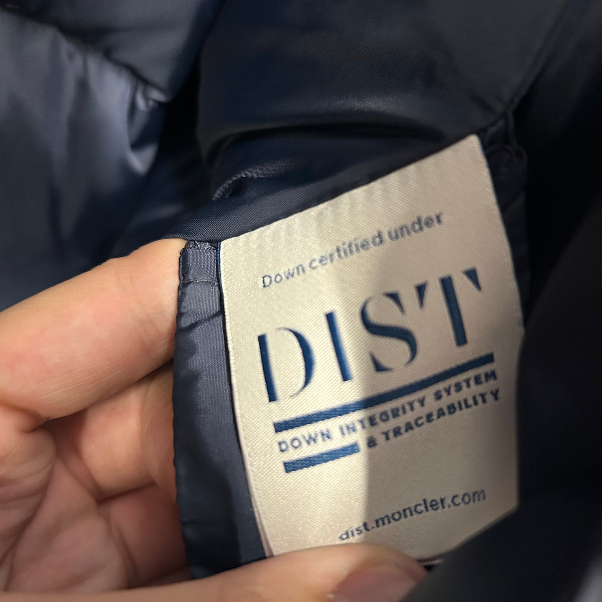 MONCLER VELVET PUFFER DOWN JACKET NAVY