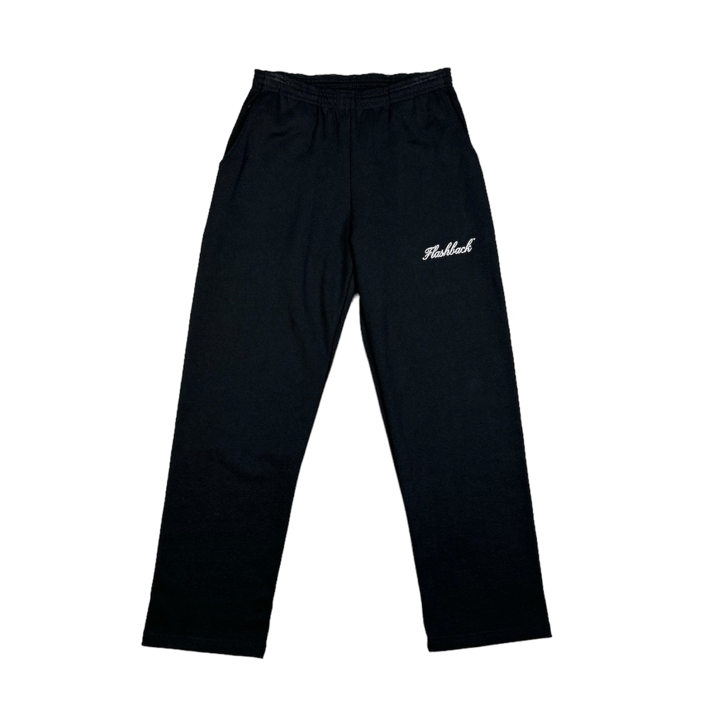 JET BLACK CHROME LOGO SWEATPANTS