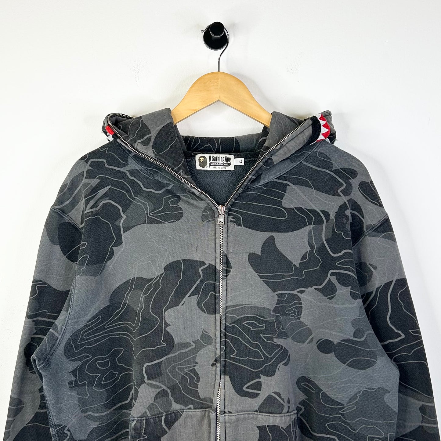 BAPE BLACK CAMO SHARK FULL ZIP UP