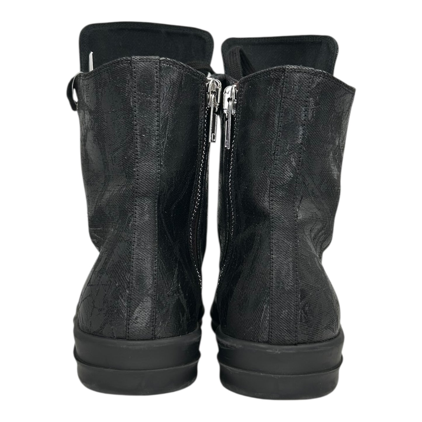 PREOWNED RICK OWENS DRKSHDW HIGH TOP BLACK HOLLYWOOD MEGACRUST DENIM