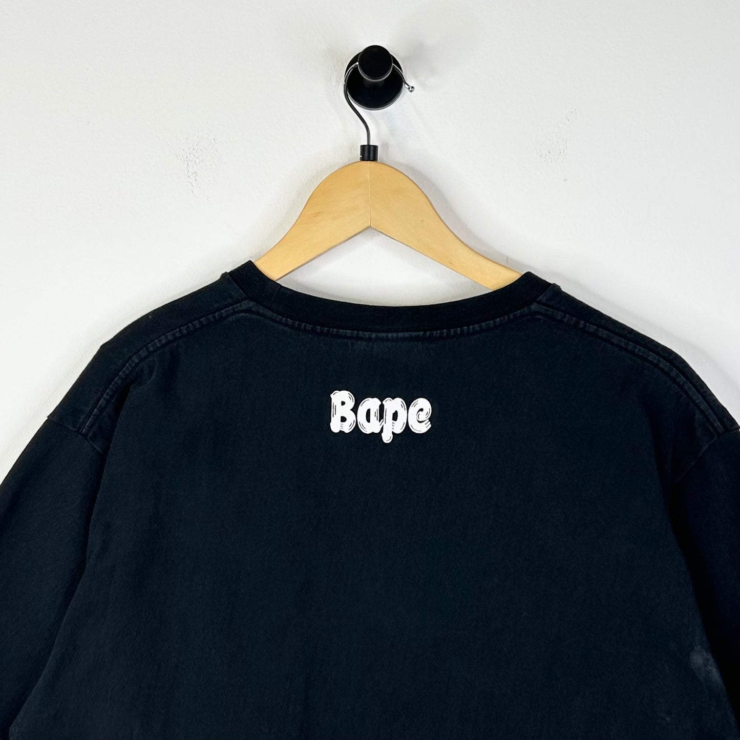 BAPE CARTOON LETTER BLACK TEE