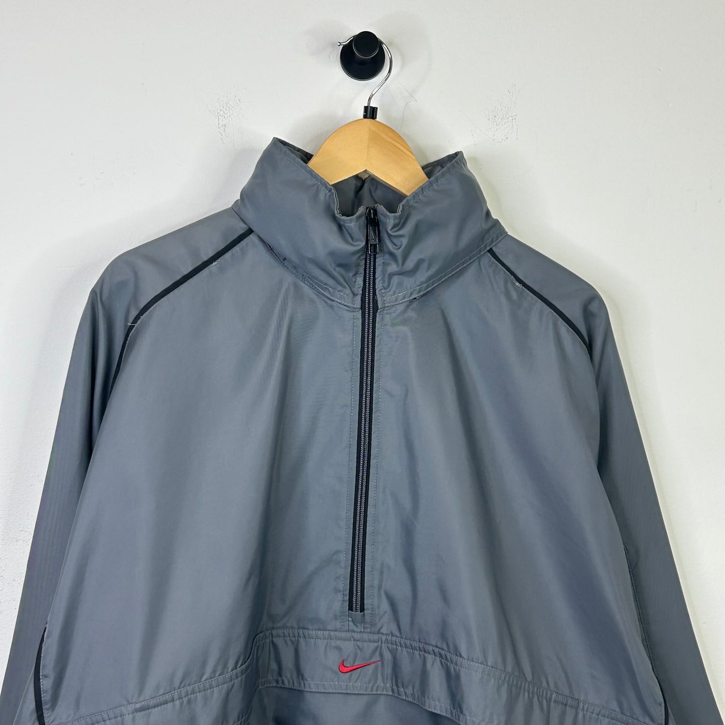 GREY AND RED SWOOSH NIKE JACKET