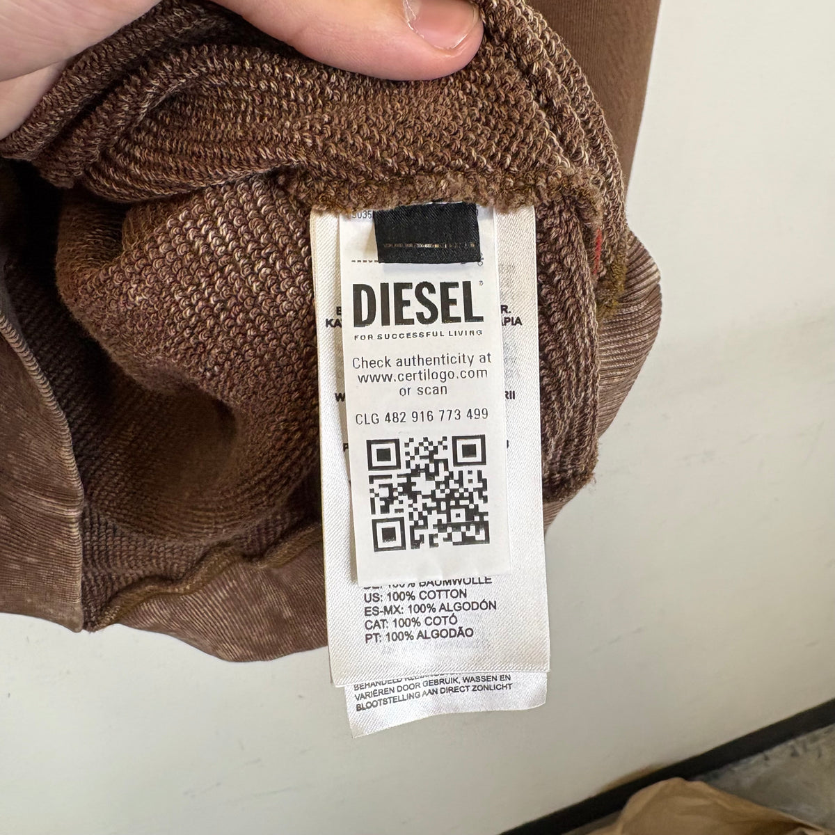 DIESEL S-BOXT HOODIE BROWN