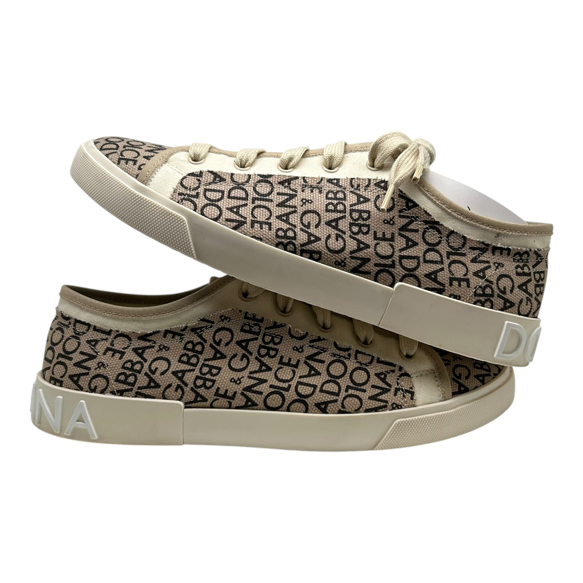 PREOWNED DOLCE & GABBANA PORTFINO VINTAGE SNEAKER BAIGE