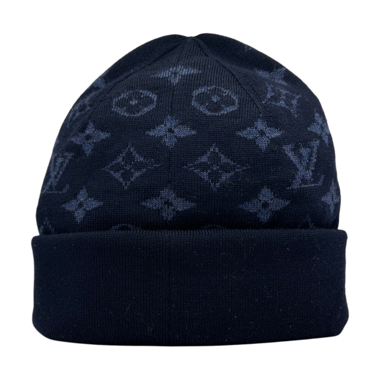 LOUIS VUITTON NAVY RED MONOGRAM BEANIE