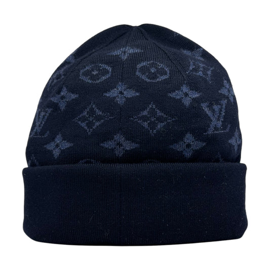 LOUIS VUITTON NAVY RED MONOGRAM BEANIE
