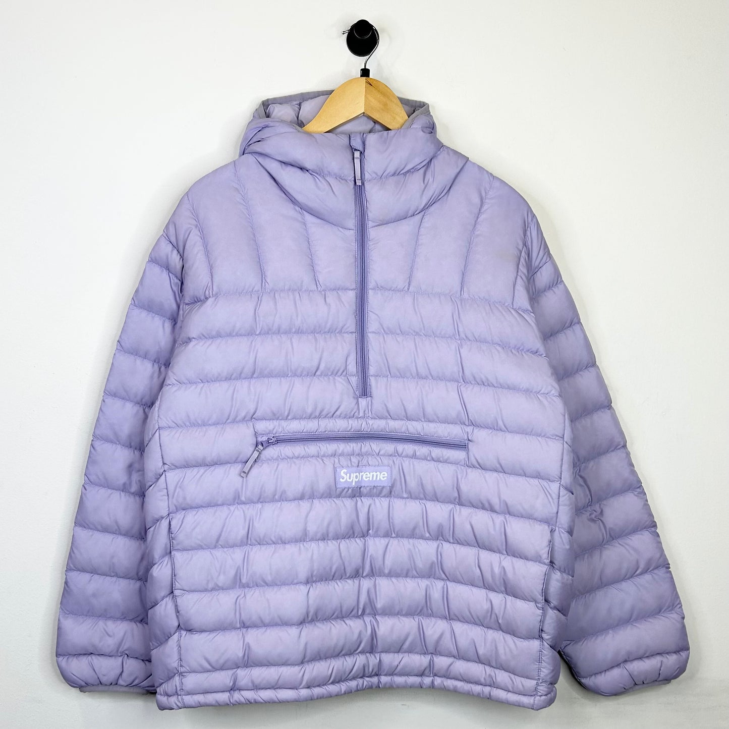 SUPREME PINK BOX LOGO PUFFER COAT