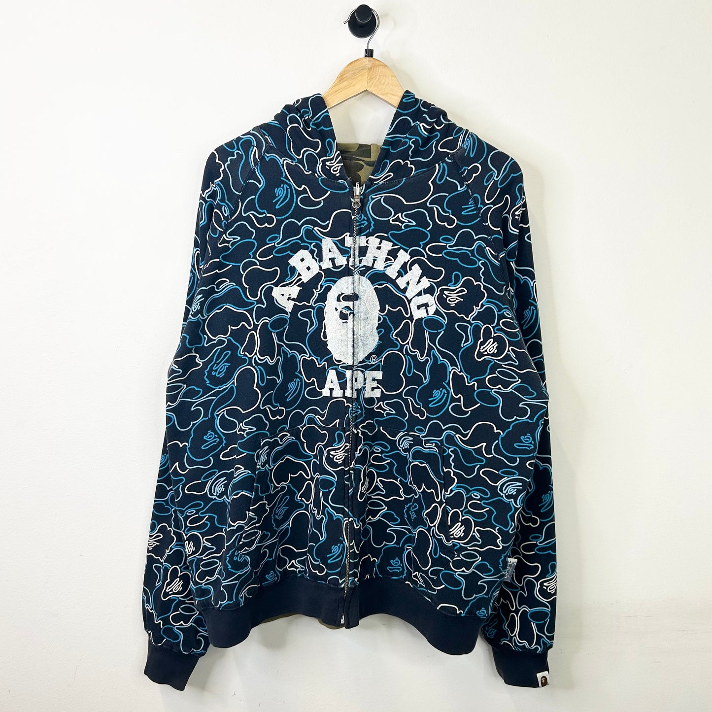 BAPE REVERSIBLE CAMO FULL ZIP HOODIE