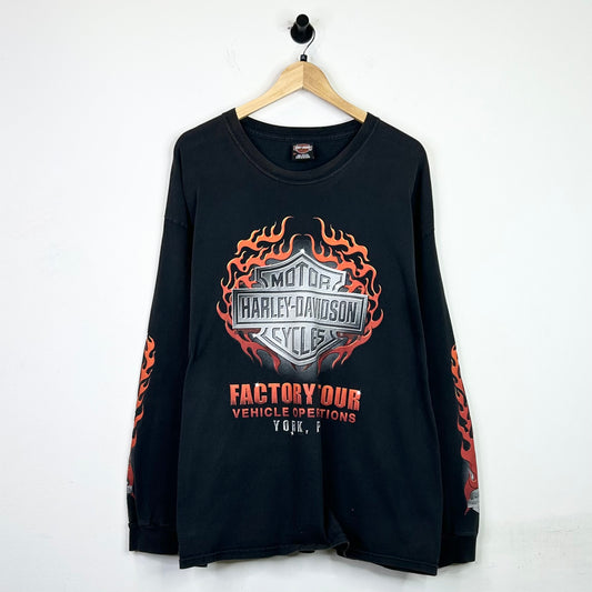 HARLEY DAVIDSON FACTORY TOUR FLAME LONGSLEEVE