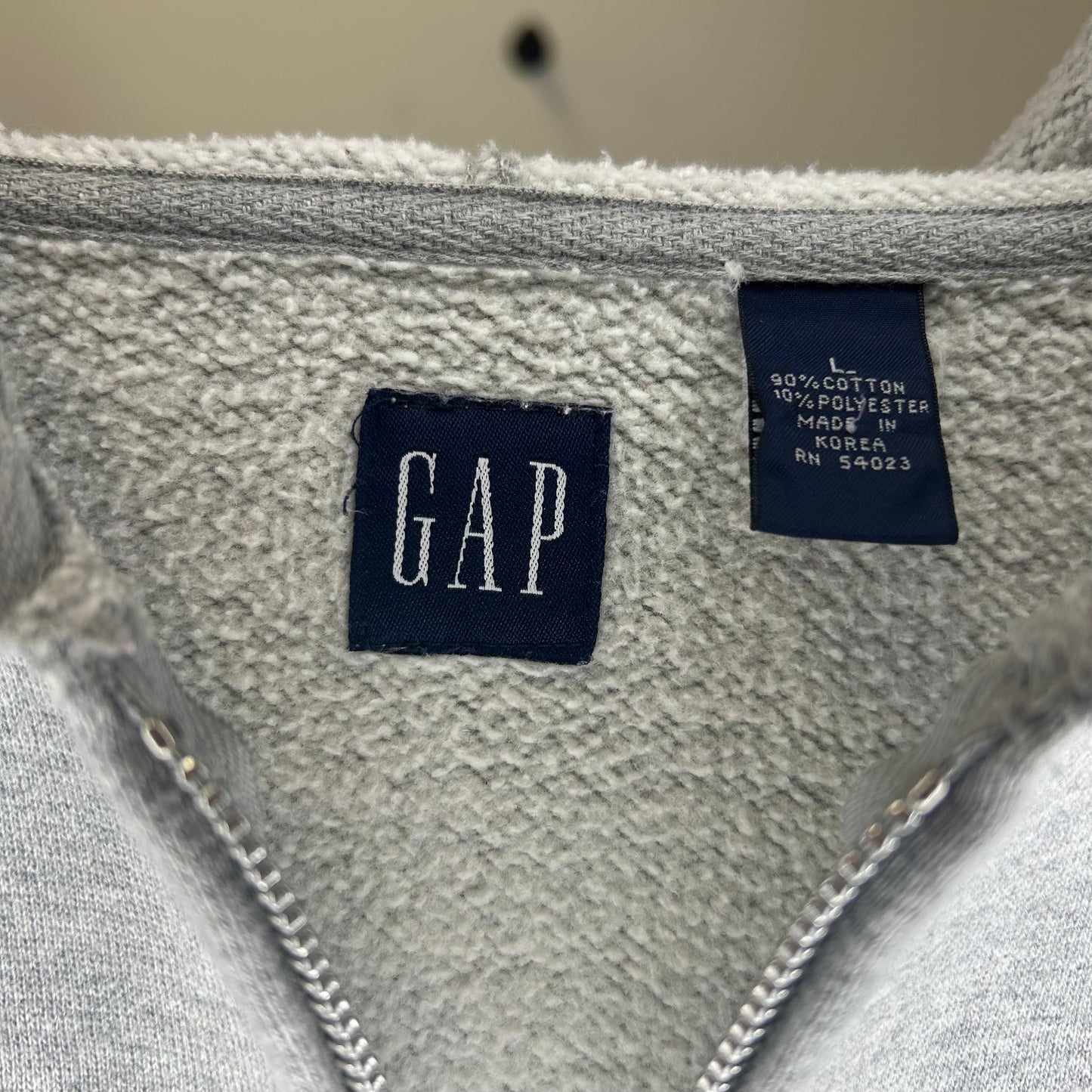 GAP GREY DRAWSTRING ZIP-UP