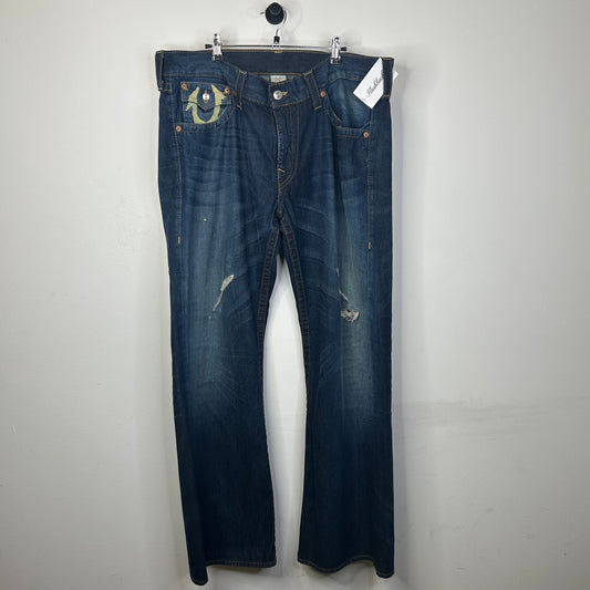 TRUE RELIGION PAINTED DISTRESSED DENIM