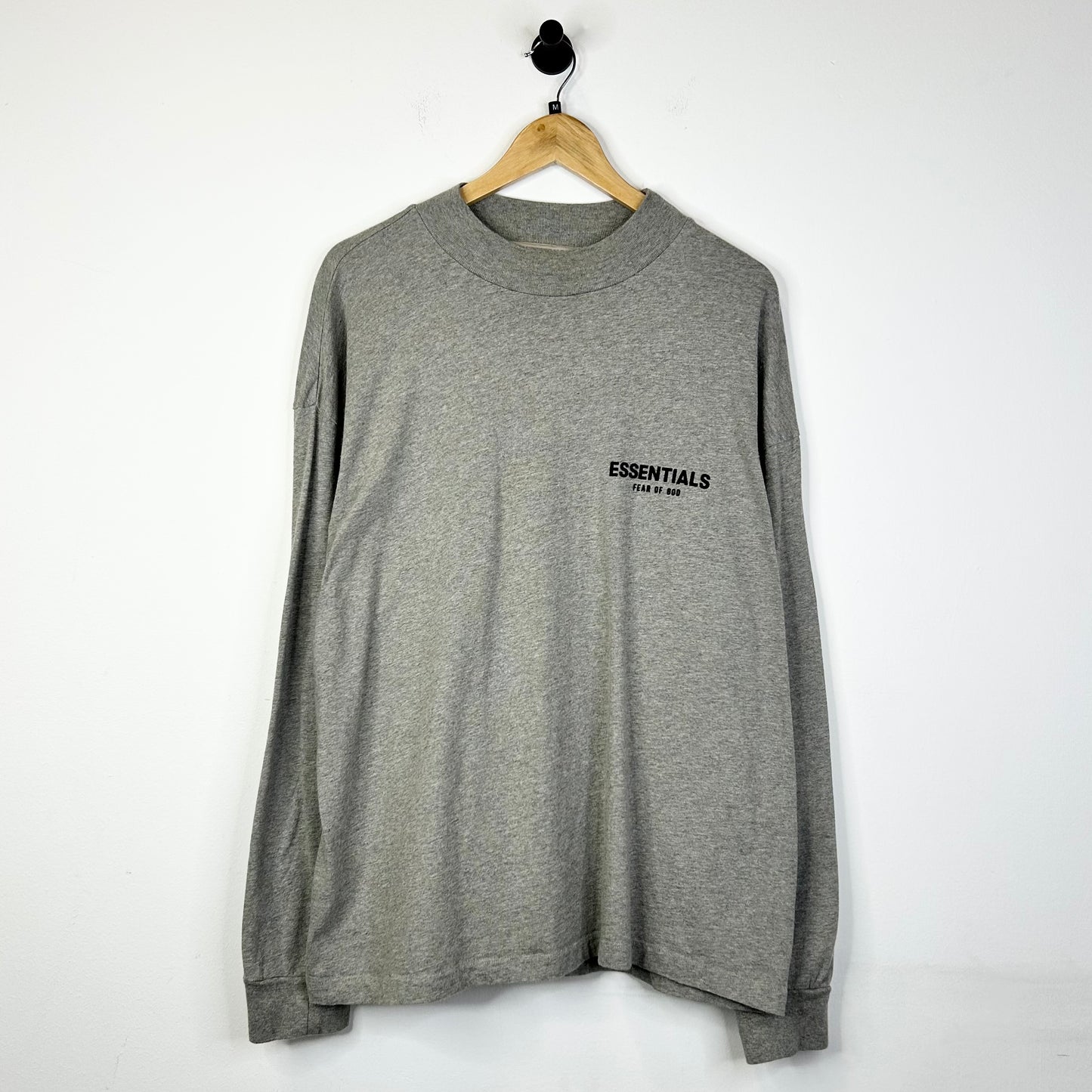 ESSENTIALS GREY LOGO LONG SLEEVE