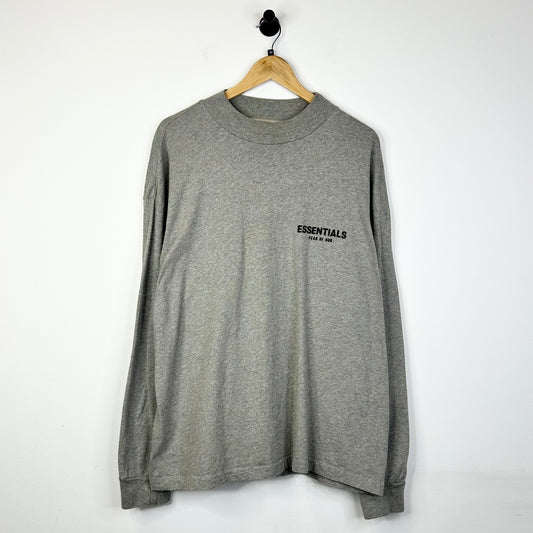 ESSENTIALS GREY LOGO LONG SLEEVE