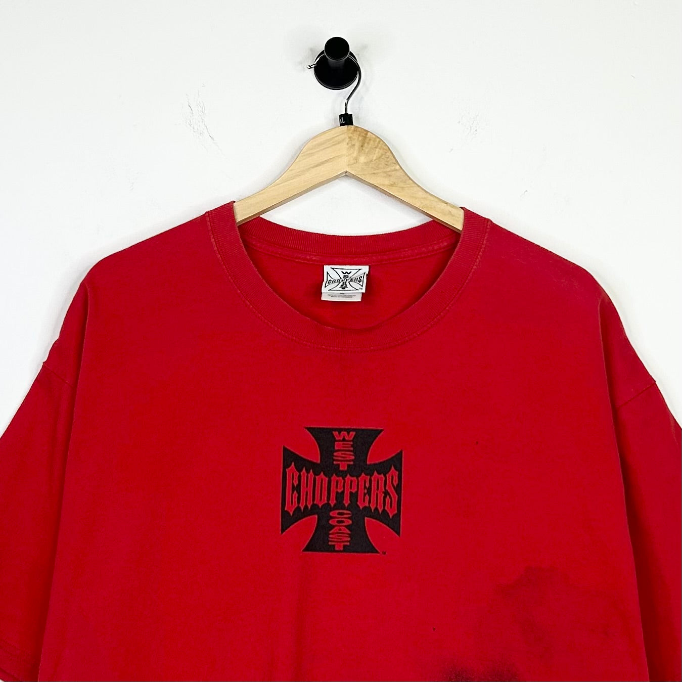WEST COAST CHOPPERS RED SHORT SLEEVE TEE LOGO