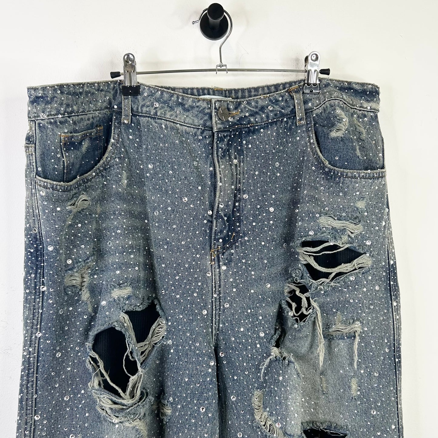 VALE FOREVER CRYSTAL RAIN DENIM JEANS