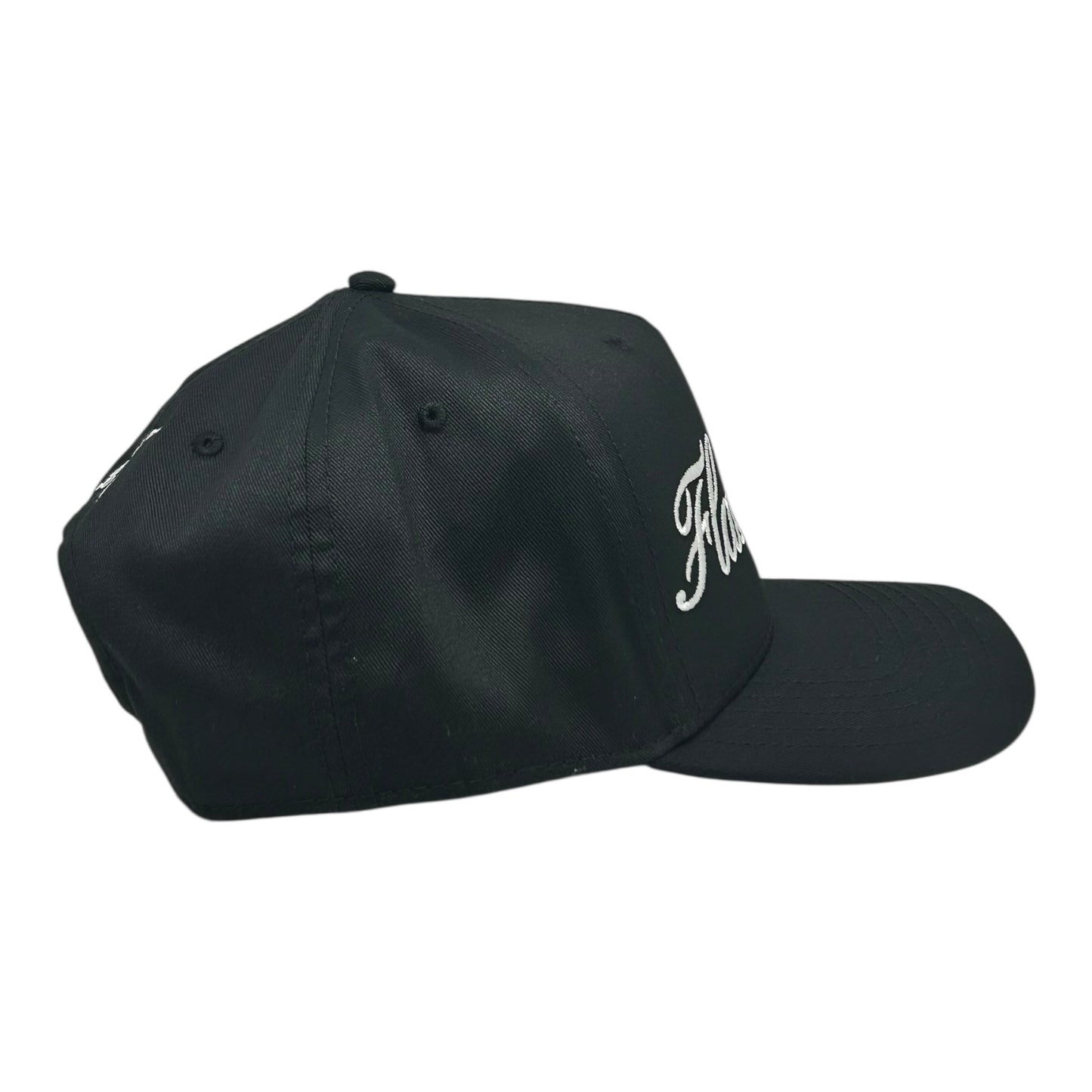 FLASHBACK BLACK/WHITE SCRIPT LOGO SNAPBACK HAT