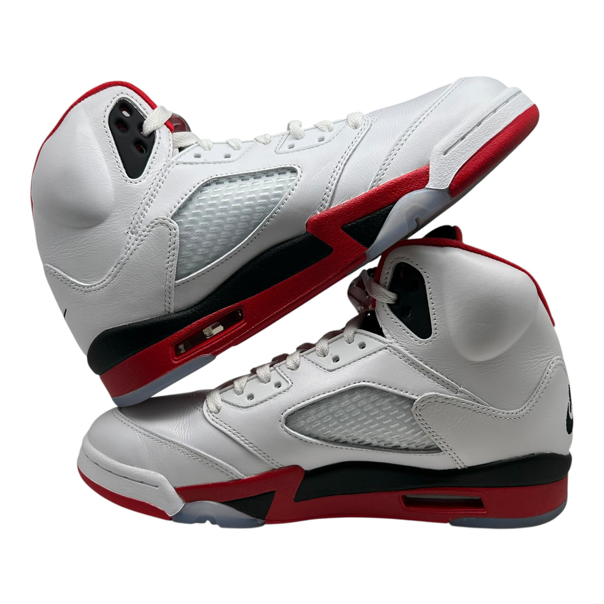 PREOWNED JORDAN 5 RETRO FIRE RED BLACK TONGUE