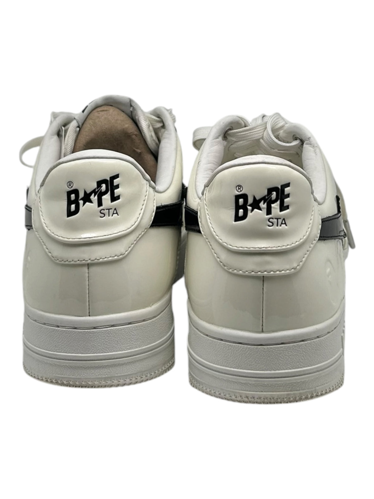 PREOWNED A BATHING APE BAPE STA #2 WHITE PATENT