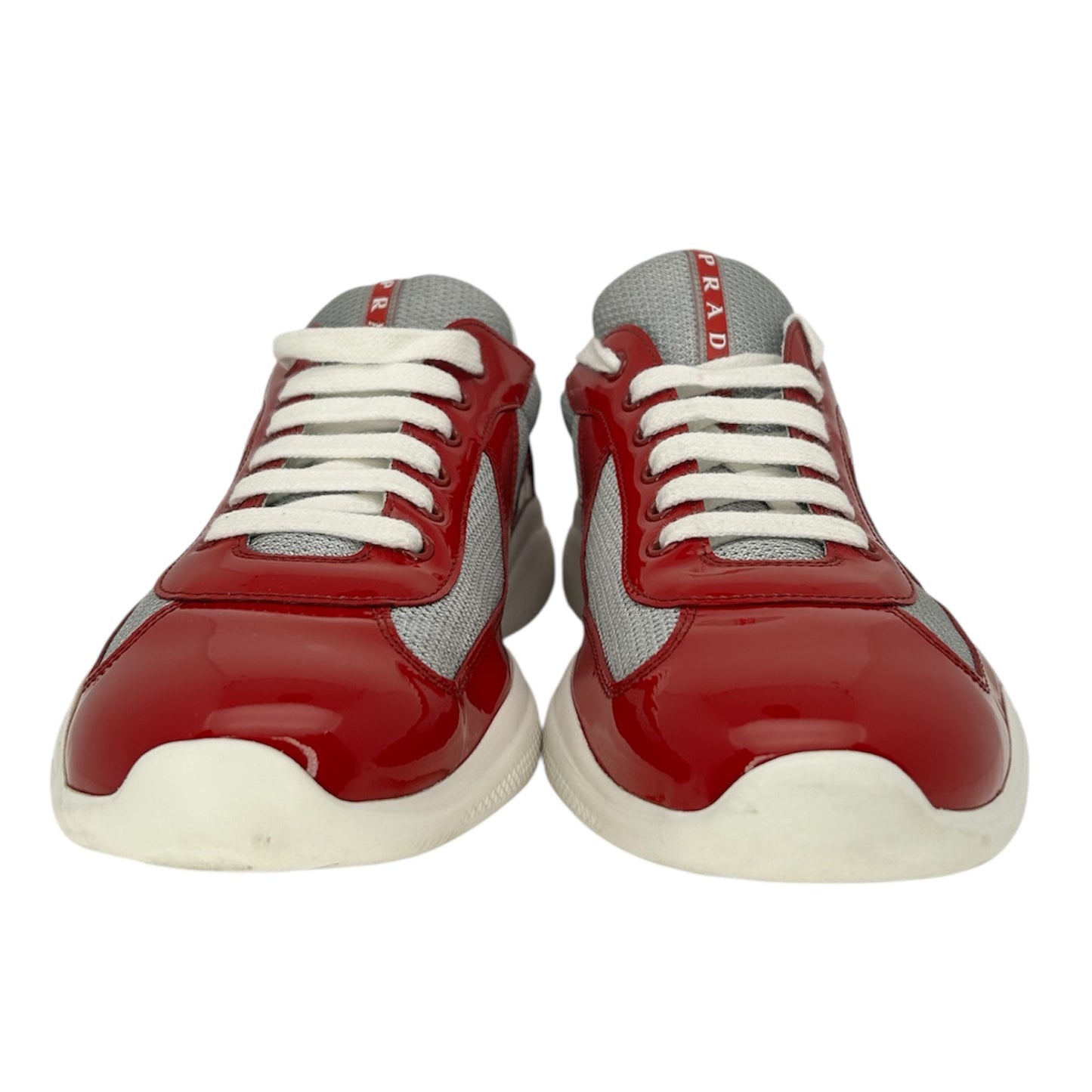 PREOWNED PRADA AMERICAN CUP RED GREY