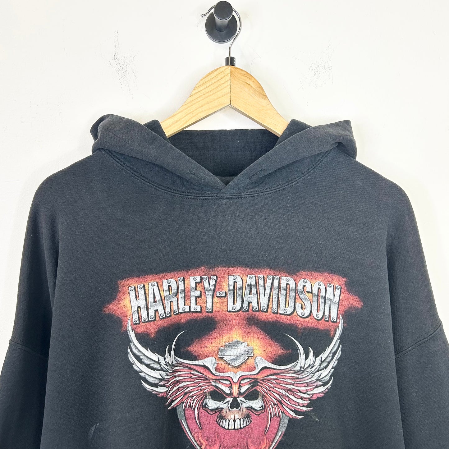 HARLEY DAVIDSON FLAME WINGED SKULL HOODIE