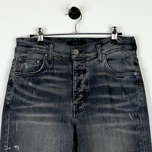 AMIRI LOS ANGELES PRINT GREY DENIM