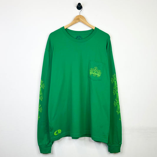 CHROME HEARTS KELLY GREEN CEMETERY LONGSLEEVE