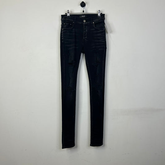 AMIRI BLACK RIPPED SKINNY JEANS