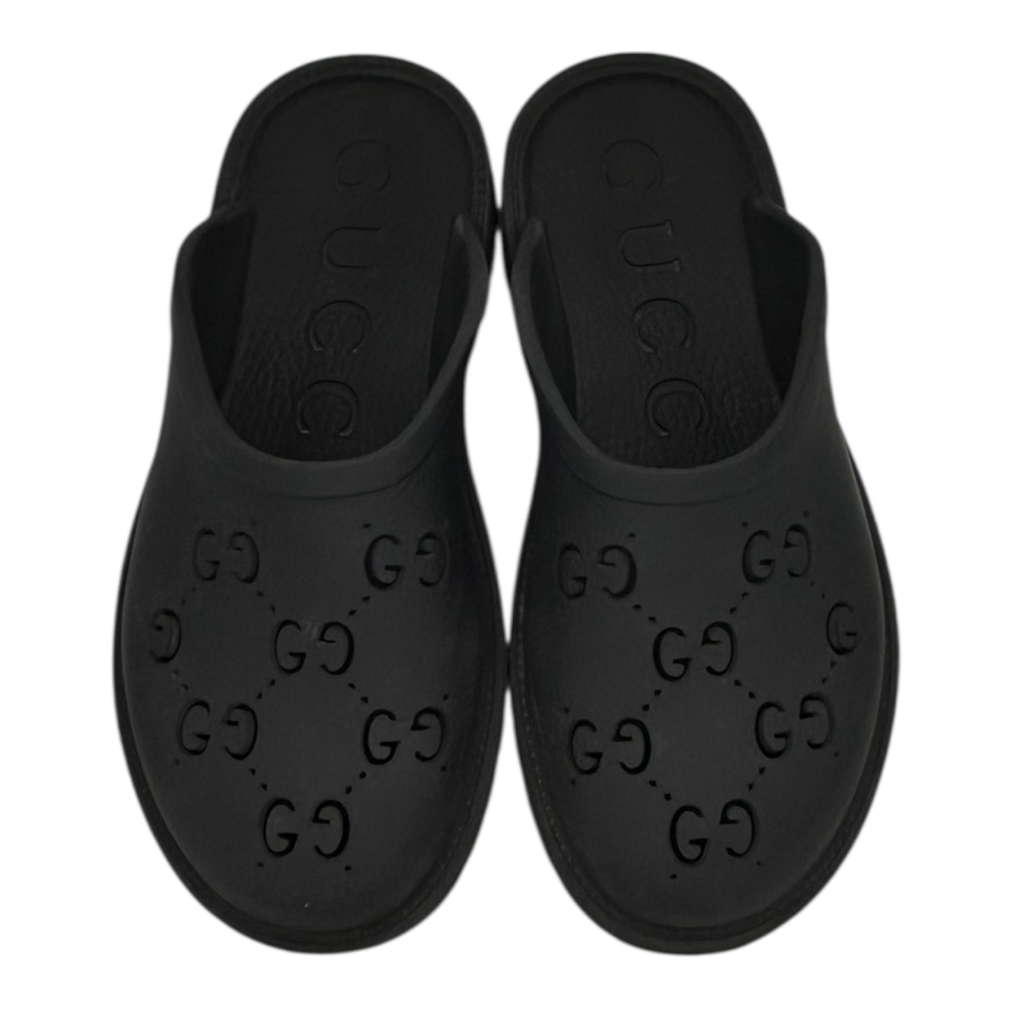 GUCCI BLACK PERFORATED RUBBER SANDAL