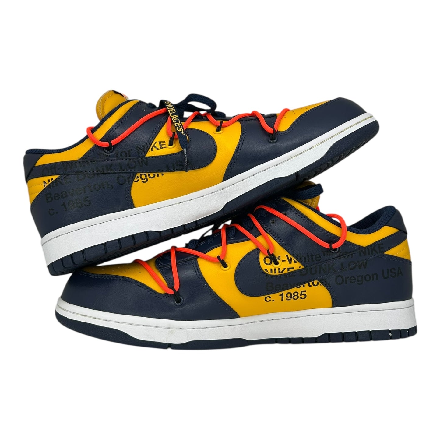 PREOWNED NIKE DUNK LOW OFF-WHITE UNIVERSITY GOLD