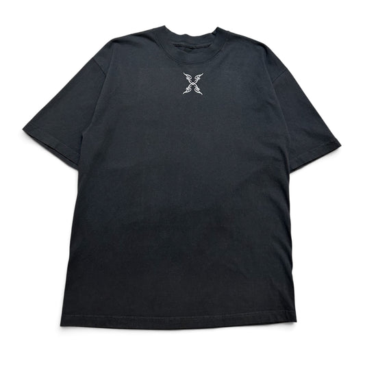 FLASHBACK DOUBLE LOGO T-SHIRT - BLACK/METALIC