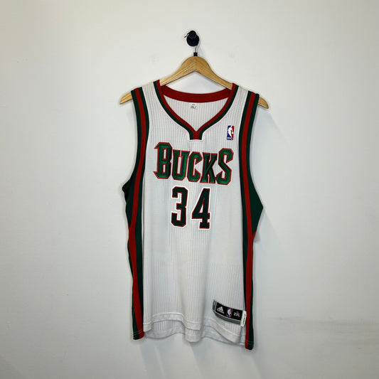 BUCKS GIANNIS #34 ROOKIE YEAR WHITE JERSEY