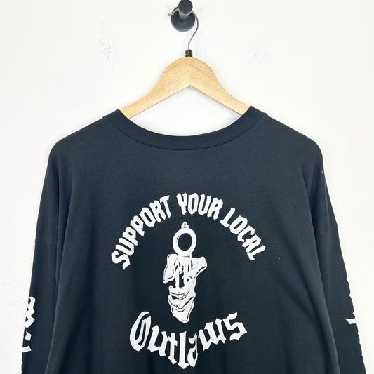 SUPPORT YOUR LOCAL OUTLAWS BLACK LONG SLEEVE