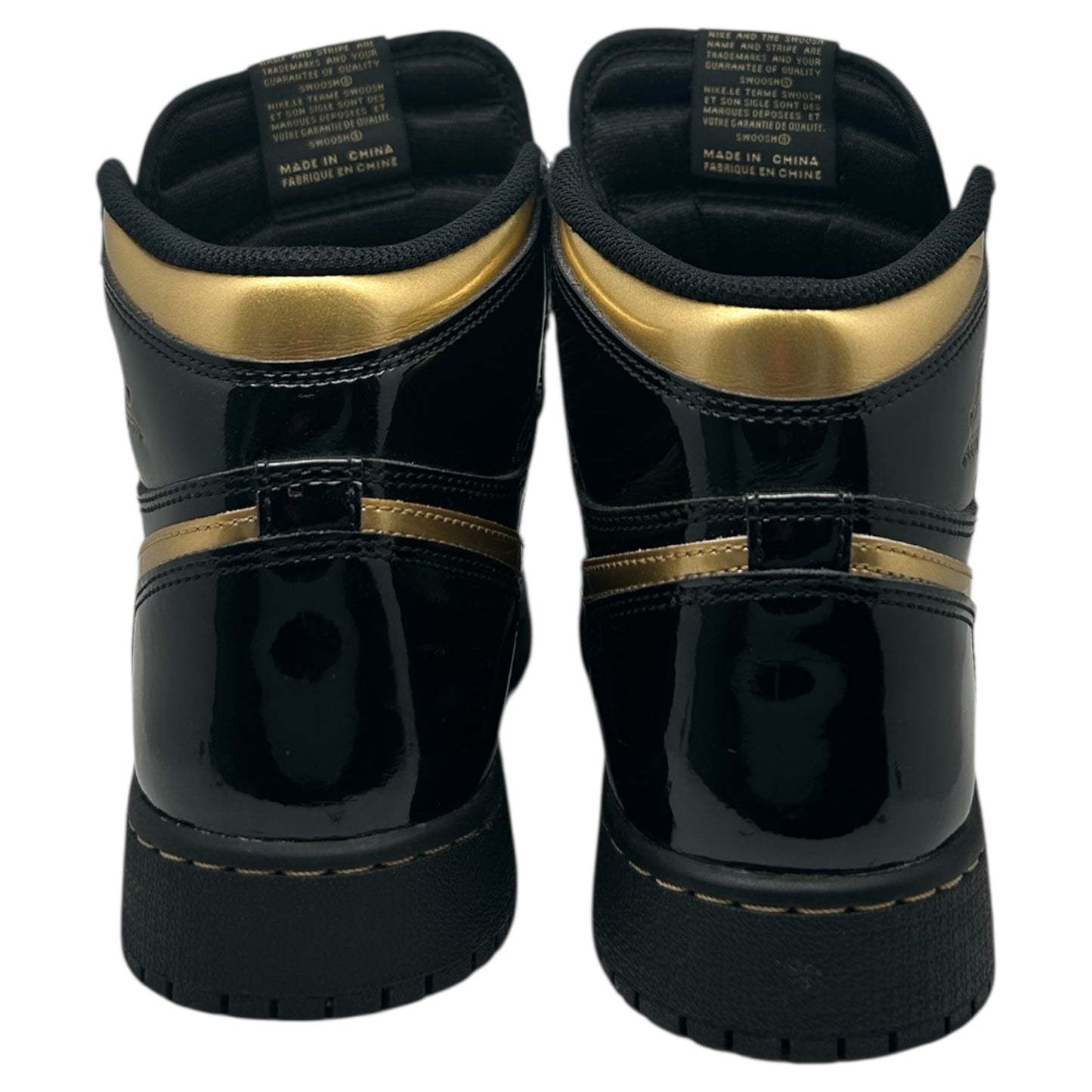 PREOWNED JORDAN 1 HIGH BLACK METALLIC GOLD SIZE 7Y