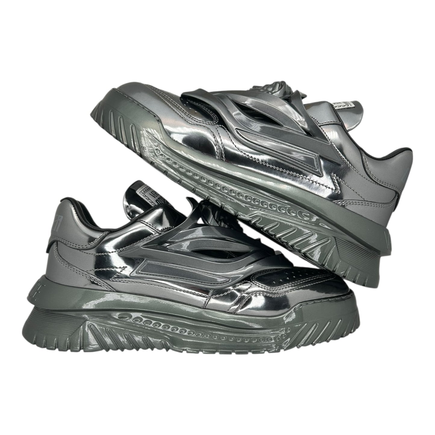 PREOWNED VERSACE ODISSEA GUNMETAL SNEAKER