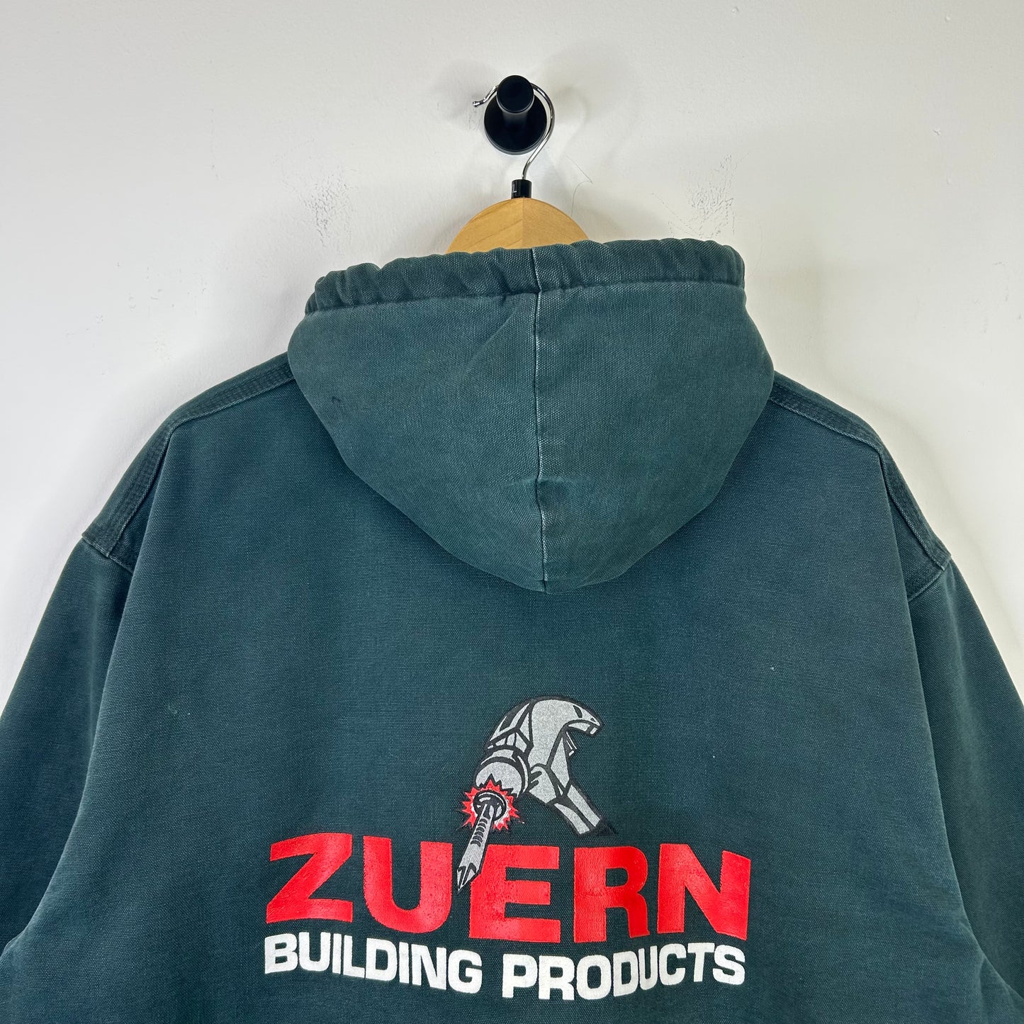 1998 CARHARTT GREEN J06HTG HOODED JACKET