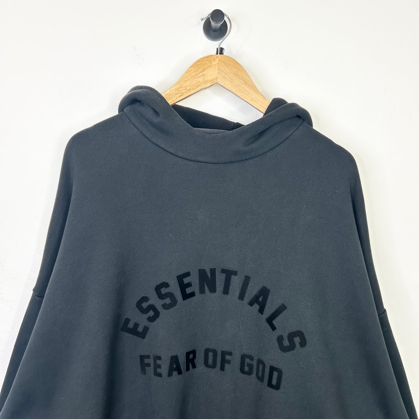 ESSENTIALS FEAR OF GOD BLACKED OUT HOODIE