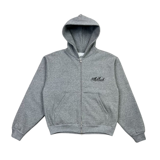 FLASHBACK MILWAUKEE SKYLINE CROPPED GREY ZIP-UP