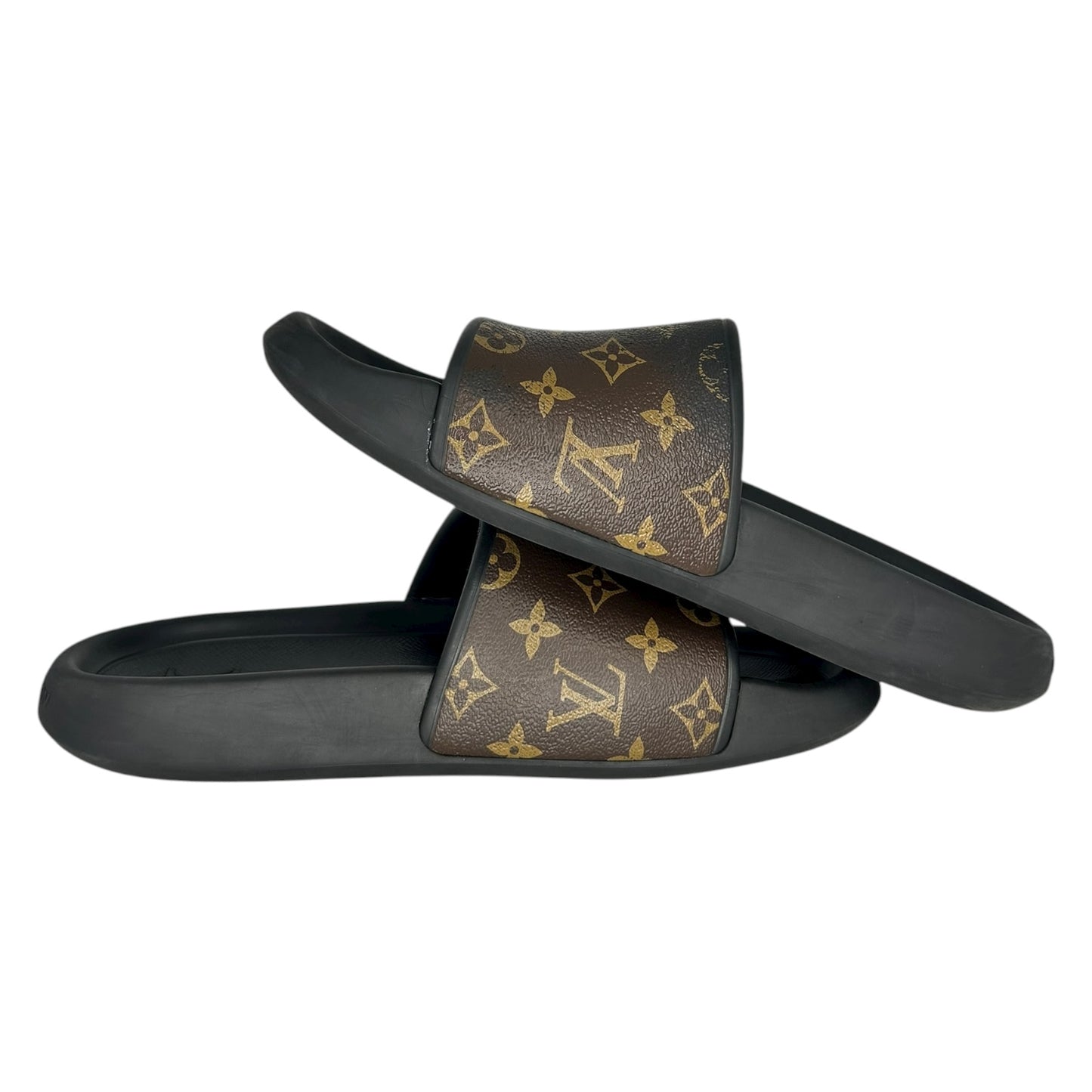 PREOWNED LOUIS VUITTON CLASSIC WATERFRONT MULE SLIDES