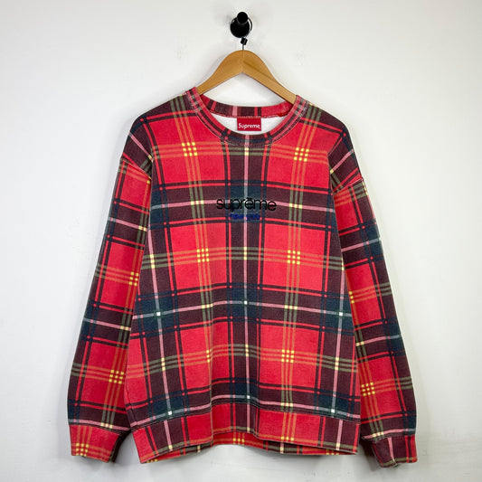 SUPREME NEW YORK PLAID CREWNECK