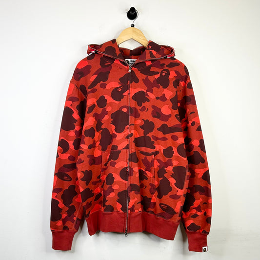 BAPE RED CAMO SHARK FULL ZIP UP