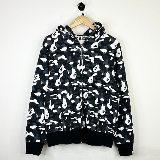 BAPE DOVER STREET MARKET BLACK WHITE GREY CITY CAMO SHARK FULL ZIP
