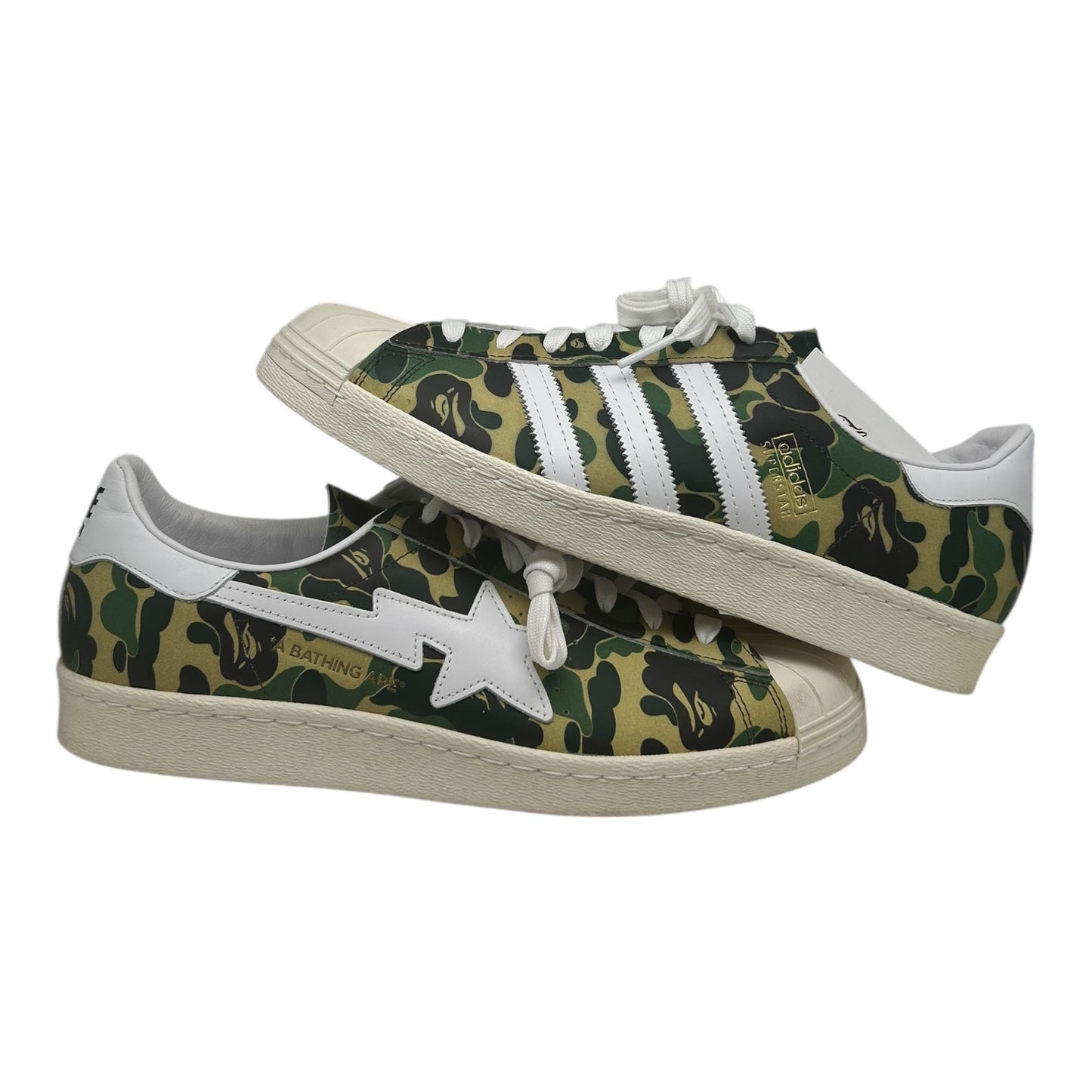 PREOWNED ADIDAS SUPERSTAR 80S BAPE CAMO SZ11.5