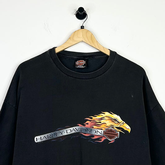 HARLEY DAVIDSON FLAMING EAGLE BLACK TEE